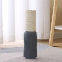 Katzenspielzeug montiert Katze Kitzelpfosten Mewoofun Katze Kratzmassage Kamm Katze Selbst Groomer grau/gelb