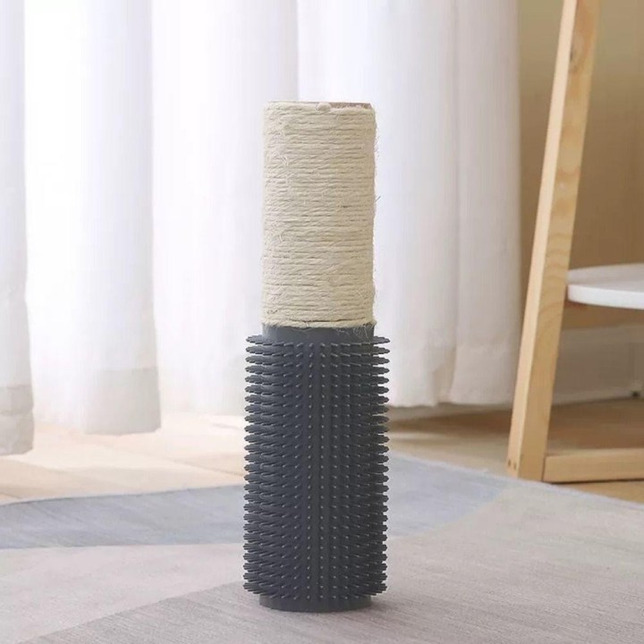 Katzenspielzeug montiert Katze Kitzelpfosten Mewoofun Katze Kratzmassage Kamm Katze Selbst Groomer grau/gelb