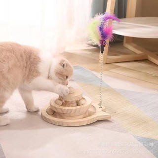 Katzenspielzeug für den Haushalt, aus Massivholz, für Katzen, Drehteller, abnehmbar, verschleißfest, für Heimtierbedarf, ruts