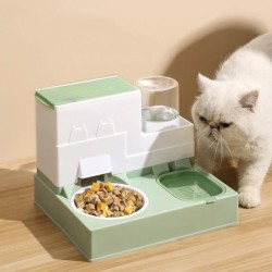 Pet Feeder 2-in-1 Pet Feeding Bowl Hund Katze Automatischer Wasserspender mit abnehmbaren Edelstahlschalen Heimtierbedarf
