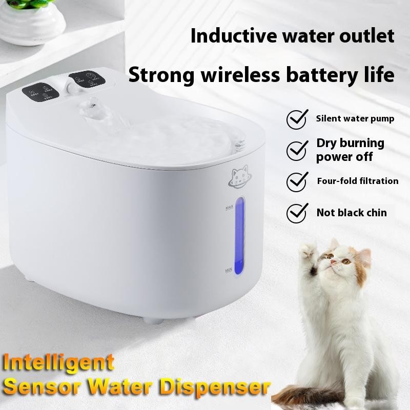 2,2 l Katzenwasserspender Hundetrinkwasserspender Haustier Automatischer Umlauf-Katzentrinker Flow Bowl Wasserzufuhr 2.2L