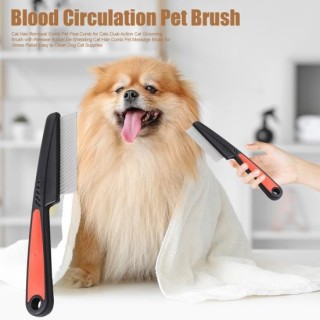 Flohkamm zur Tierhaarentfernung, Katzenpflegebürste mit Entriegelungsknopf, Massagekamm zur Entfernung von Tierhaaren für Kat