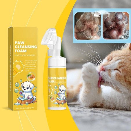Schaum-Fußreiniger für Katzen und Hunde, Reinigungsspray, tragbarer Haustier-Schaumreiniger, frische Zitrone, reduziert Gerüc