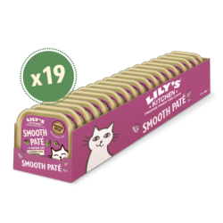 Hühnerpastete mit Kabeljau und Garnelen für ältere Katzen (19 x 85g) | Lily's Kitchen