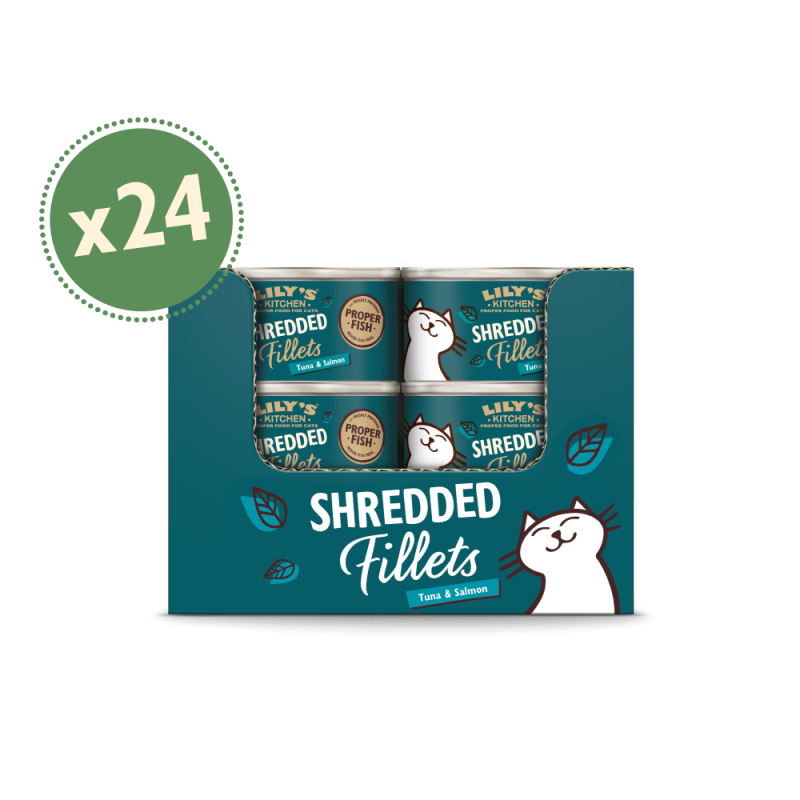 Filets aus zerkleinertem Thunfisch und Lachs für Katzen (24 x 70g) | Lily's Kitchen