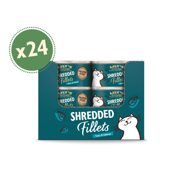 Filets aus zerkleinertem Thunfisch und Lachs für Katzen (24 x 70g) | Lily's Kitchen