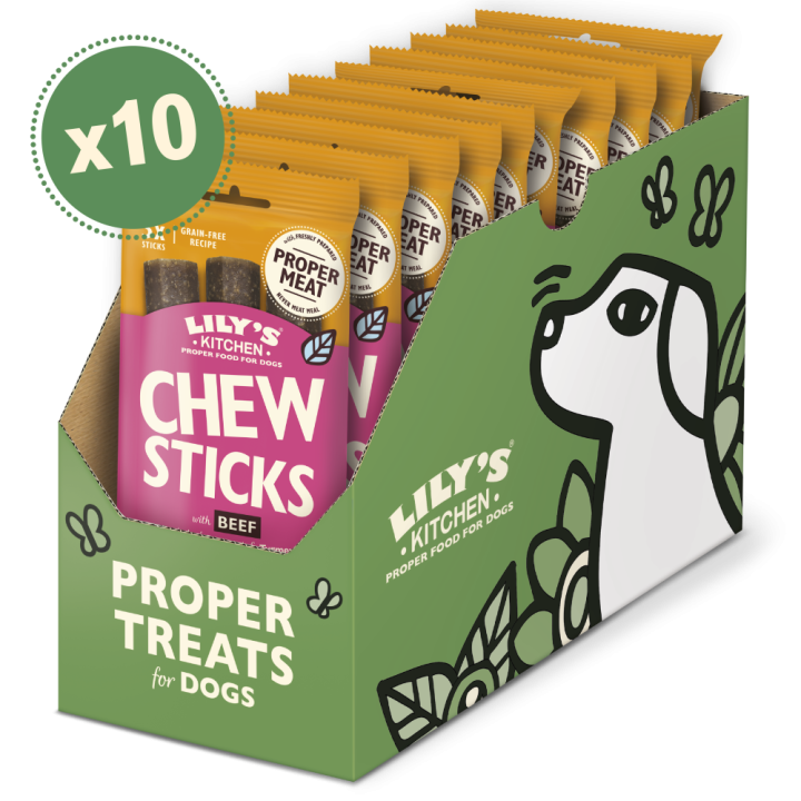 Kausticks mit Rindfleisch Multipack (10 x 120g) | Lily's Kitchen