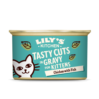 Leckere Stücke aus Huhn und Meeresfisch in Soße für Kätzchen (85g) | Lily's Kitchen