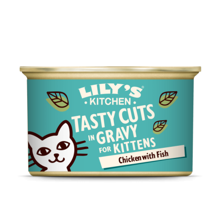 Leckere Stücke aus Huhn und Meeresfisch in Soße für Kätzchen (85g) | Lily's Kitchen