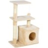 Kratzbaum mit Sisal Katzenmöbel mit Spielzeug Plüsch Beige Höhe 81,5 cm