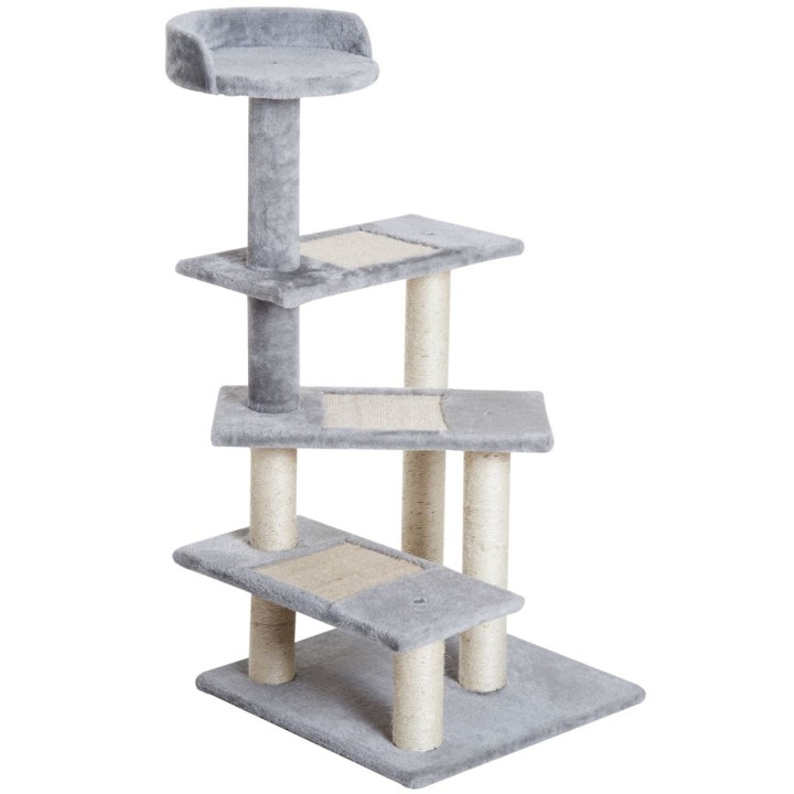 Kletterbaum Katzenbaum Spielbaum Katzenkratzbaum Treppe 5 Schichte Beige Grau 48 x 48 x 99,5 cm (LxBxH)