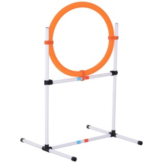 Hundetrainingsset Springring für Haustier-Agility-Training tragbar PE Weiß + Orange 74,5 x 66 x 91 cm