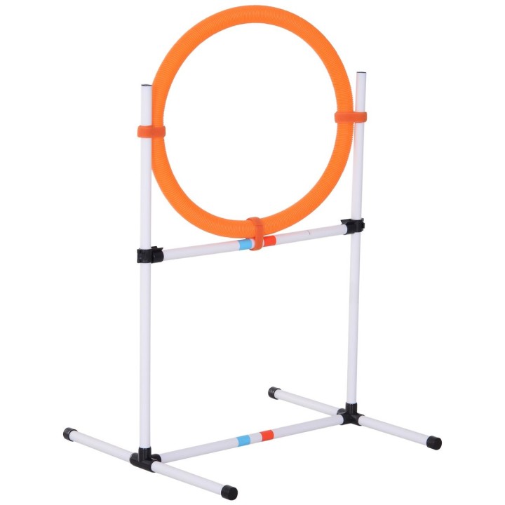 Hundetrainingsset Springring für Haustier-Agility-Training tragbar PE Weiß + Orange 74,5 x 66 x 91 cm