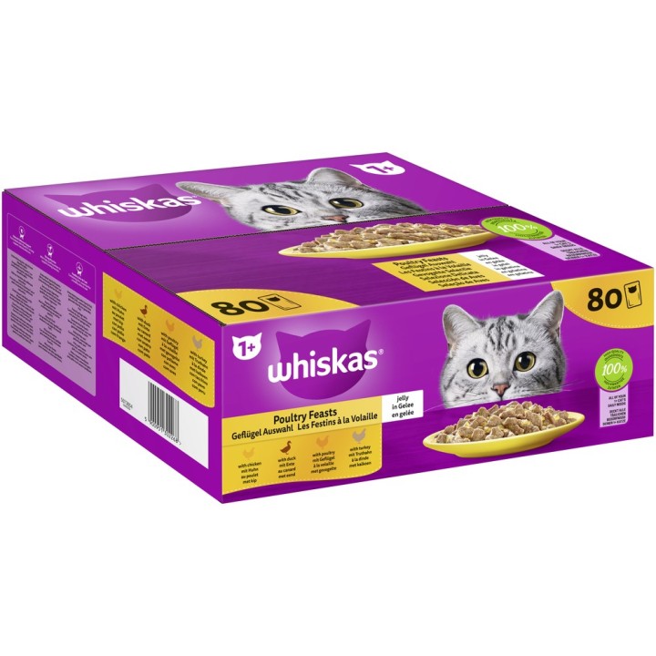 Portionsbeutel Multipack Jumbo Pack 1+ Geflügel Auswahl in Gelee 80 x 85g