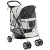 Hundetrolley, faltbarer Hundebuggy, Hundewagen mit Regenverdeck, Grau