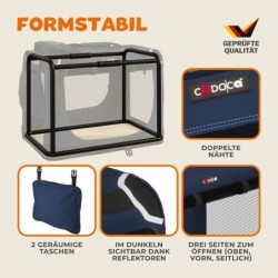 Cadoca® Tiertransportbox M 60x42x44cm navyblau