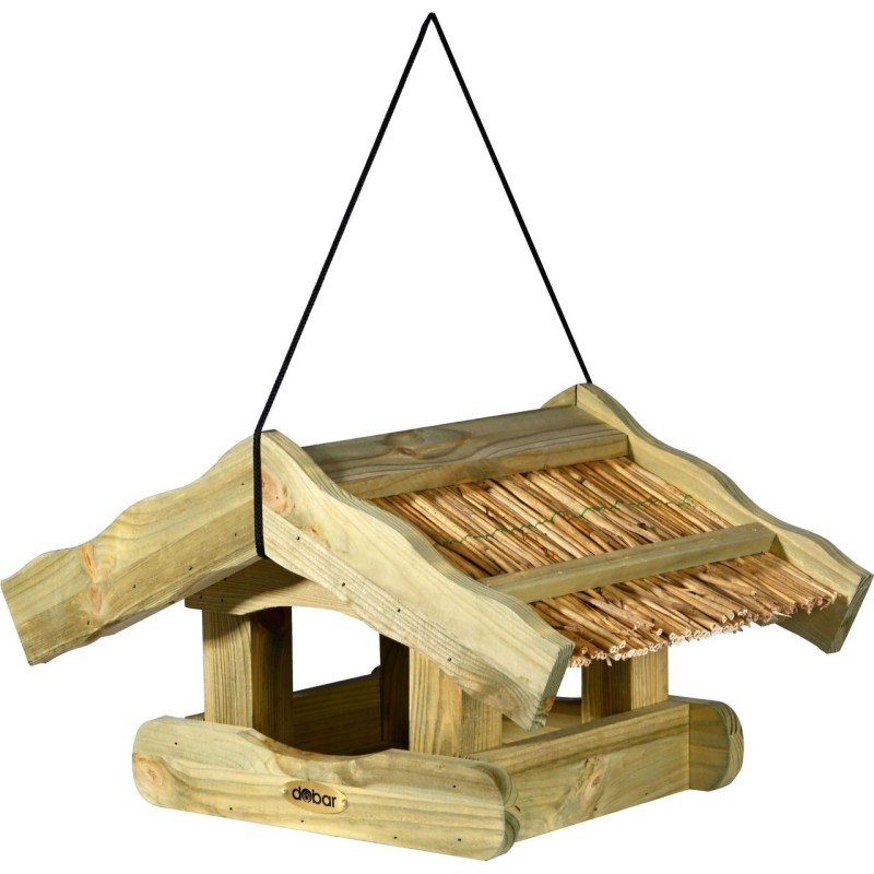Vogelfutterhaus Schilfdach hängend