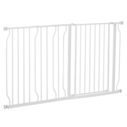 Hunde Türschutzgitter Treppenschutzgitter, 75-145 cm Hunde Türgitter Weiß