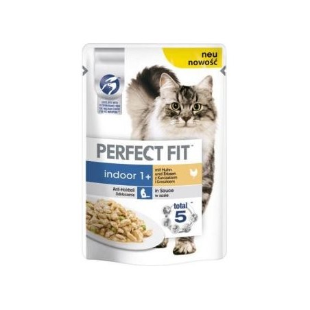 Perfect Fit Cat Indoor 1+ mit Huhn und Erbsen in Sauce