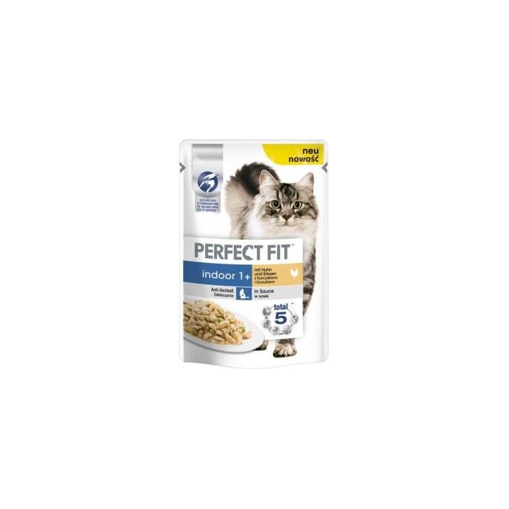 Perfect Fit Cat Indoor 1+ mit Huhn und Erbsen in Sauce