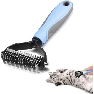 Hunde- und Katzenbürste aus Edelstahl, Fellpflege-Rechen für Hunde und Katzen, zum Entfernen der Unterwolle