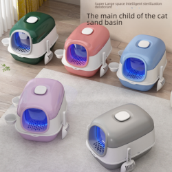 Katzentoilette übergroße, vollständig geschlossene Katzentoilette von oben, faltbar, intelligente Katzentoilette, Katzentoile