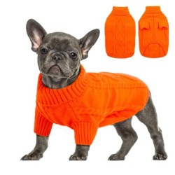 Hunderollkragenpullover Herbst- und Winterkleidung Herbst- und Winterneue Haustierkleidung einfarbiger Strickpullover