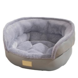 Rundes, flauschiges Hunde-/Katzenbett mit Kaninchenmotiv, kleine Anti-Angst-Kuschelnester für kleine/mittlere/große Hunde und