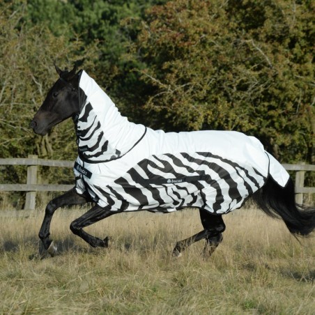 Fliegendecke für Pferde wasserdicht Bucas Rain Zebra