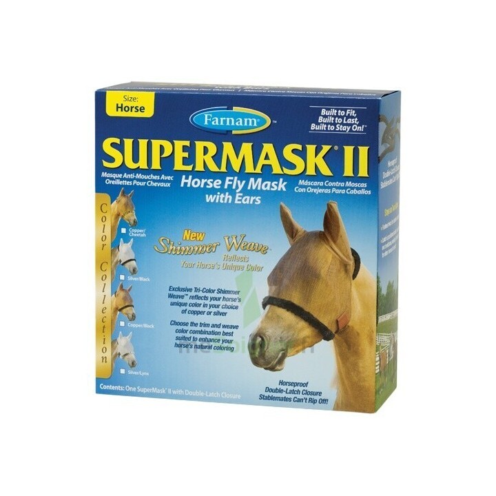 Fliegenmaske mit Ohrenschutz Farnam Supermask II Horse Horse