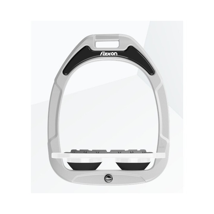 Platte Grip Steigbügel Weiß/Weiß/Schwarz Flex-On Green Composite