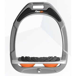 Schrägsteigbügel Grip Aluminium/Grau/Orange Flex-On Green Composite