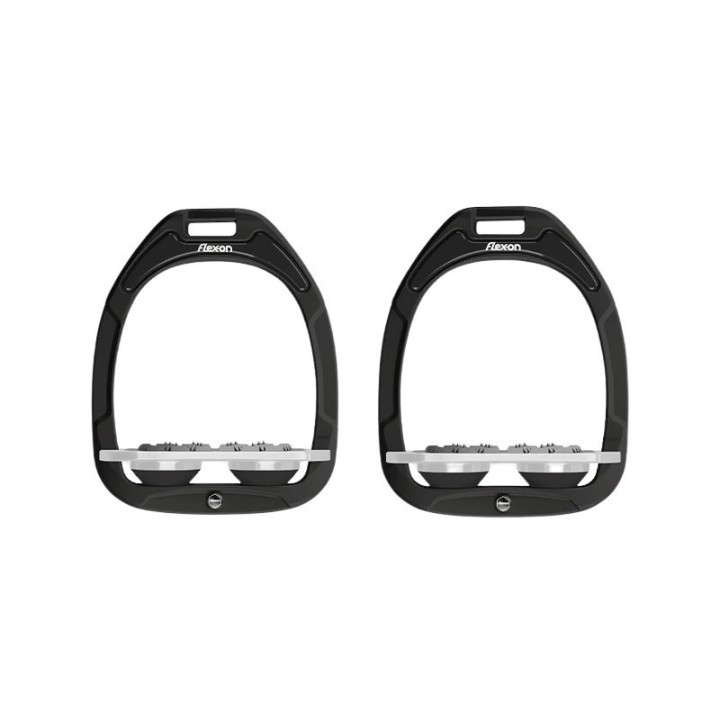 Flache Steigbügel Ultra Grip Aluminium/Schwarz/Grau Flex-On Green Composite