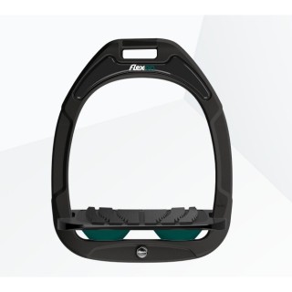 Schwarze schwarze/Grünen Grip Steigbügel Flex-On Green Composite