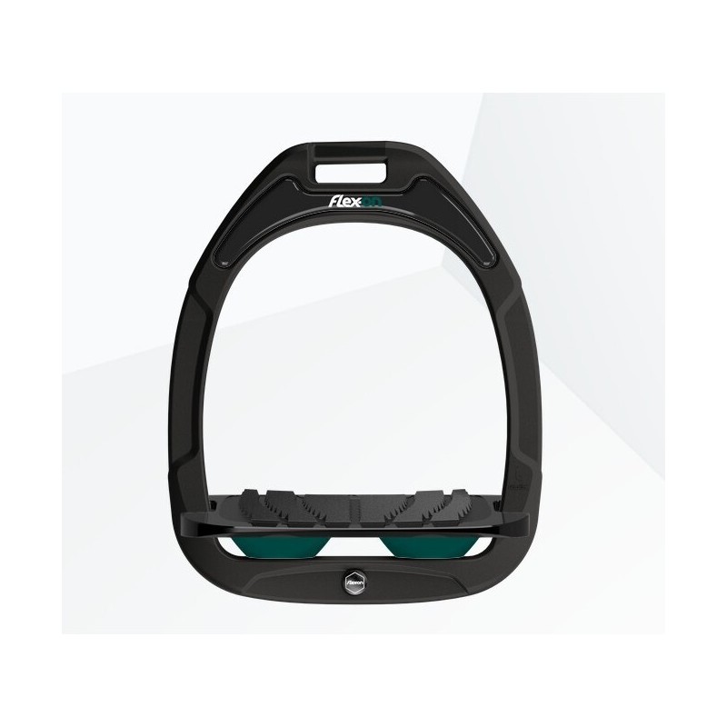 Schwarze schwarze/Grünen Grip Steigbügel Flex-On Green Composite