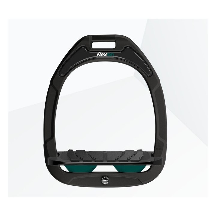 Schwarze schwarze/Grünen Grip Steigbügel Flex-On Green Composite