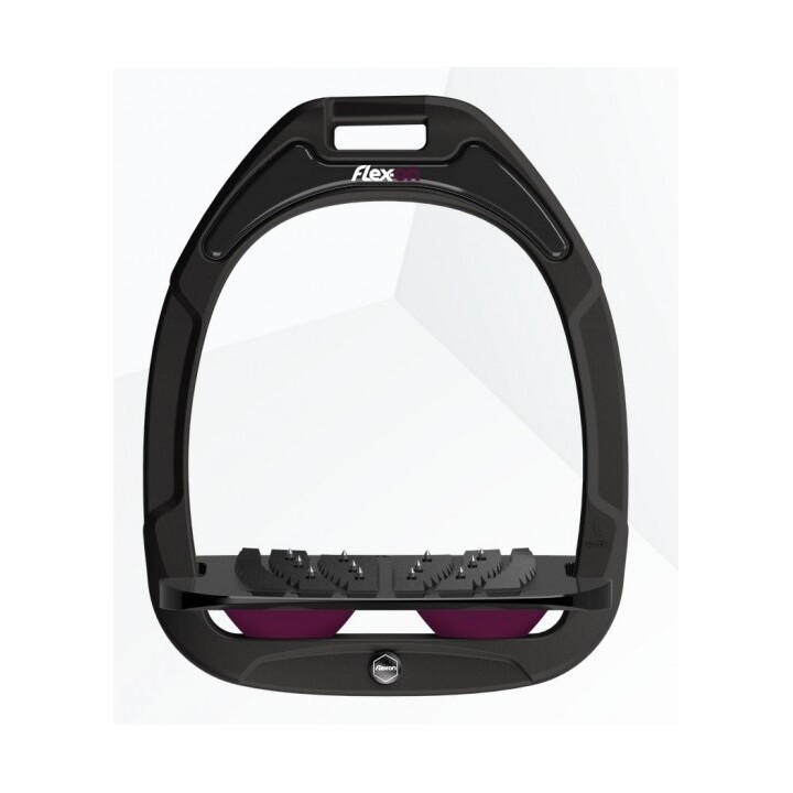 Senkrechte Ultra Grip Steigbügel Schwarz/Grau/Lila Flex-On Green Composite