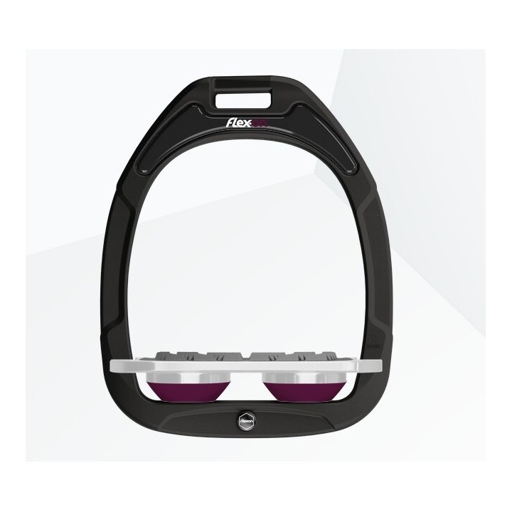 Platte Grip Steigbügel Schwarz/Grau/Lila Flex-On Green Composite