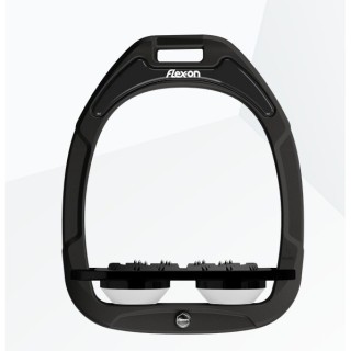 Flache Steigbügel Ultra Grip Schwarz/Schwarz/Weiß Flex-On Green Composite