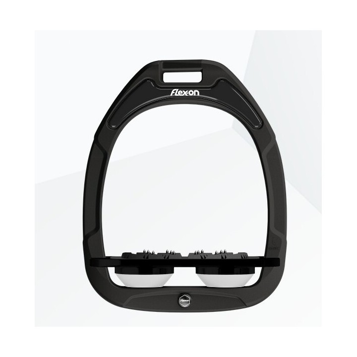 Flache Steigbügel Ultra Grip Schwarz/Schwarz/Weiß Flex-On Green Composite