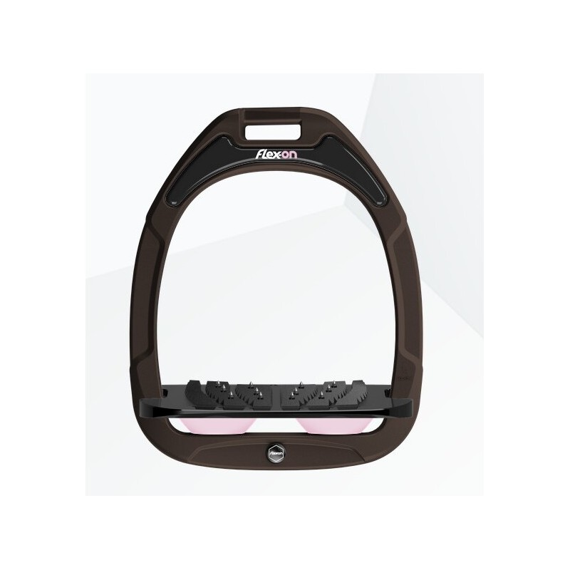 Ultra-Grip Steigbügel braun/schwarz/rosa Flex-On Green Composite