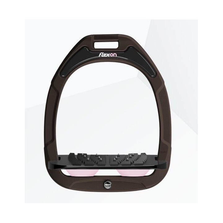 Ultra-Grip Steigbügel braun/schwarz/rosa Flex-On Green Composite