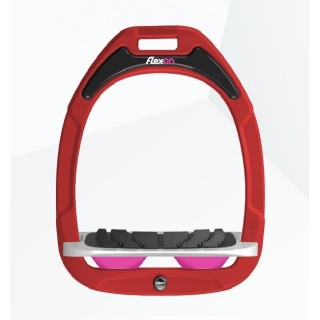 Schrägsteigbügel Grip Rot/Grau/Rosa Flex-On Green Composite