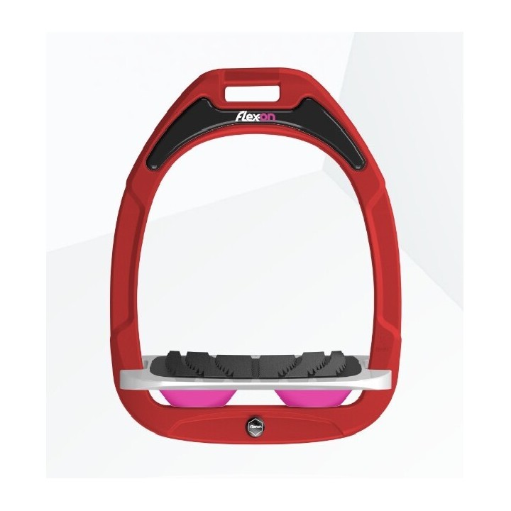 Schrägsteigbügel Grip Rot/Grau/Rosa Flex-On Green Composite