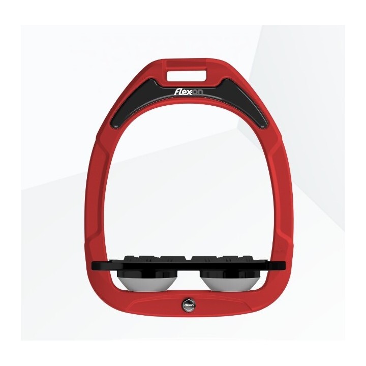 Platte Grip Steigbügel Rot/Schwarz/Grau Flex-On Green Composite