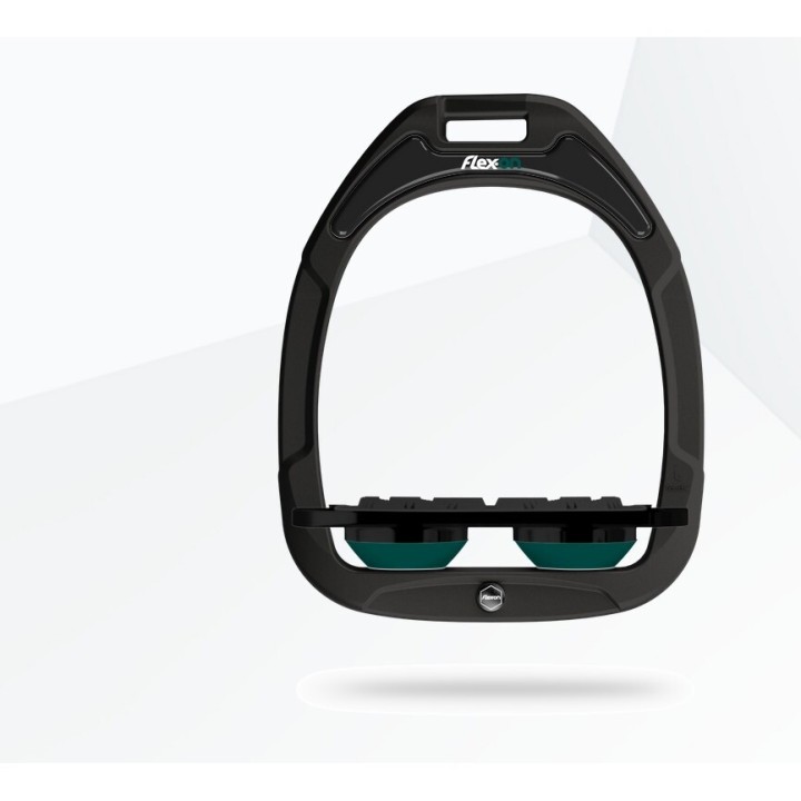 Platte Grip-Steigbügel Grün/Schwarz/Grün Flex-On Green Composite