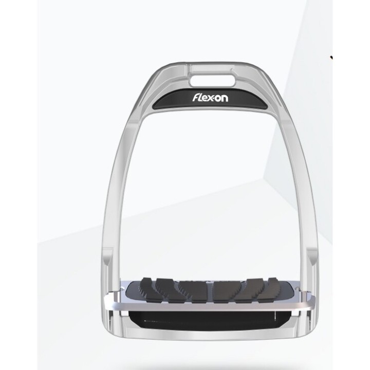 Abgewinkelte Aluminiumsteigbügel mit schwarzem Grip Flex-On Hunter H