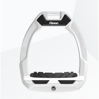 Sicherheitsreitsteigbügel Neigung Grip Weiß/Weiß/Schwarz Flex-On Safe-On