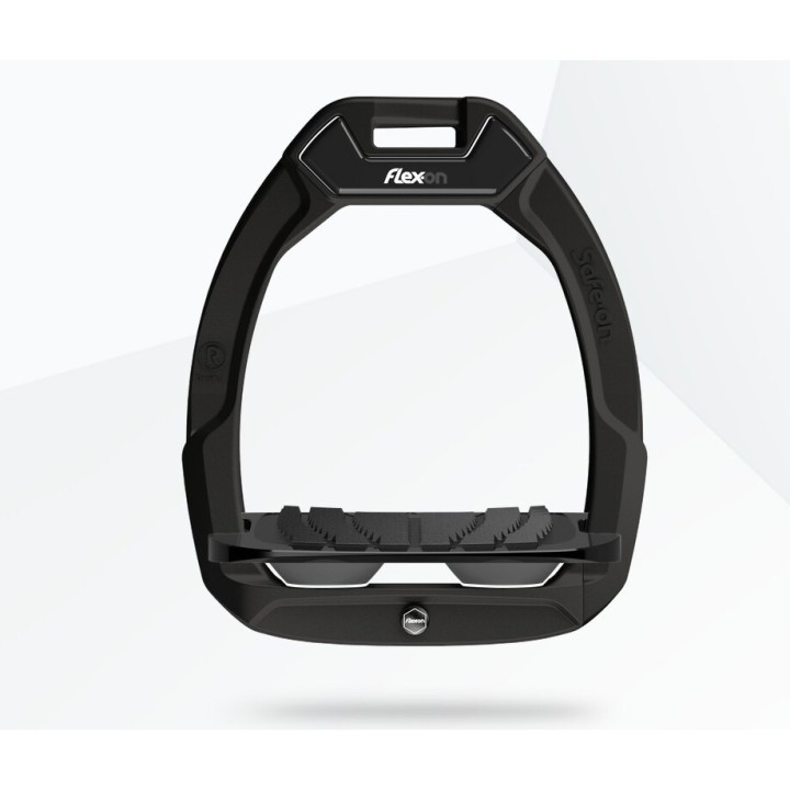 Sicherheitssteigbügel Reiten Schräg Grip Schwarz/Schwarz/Anthrazit Flex-On Safe-On