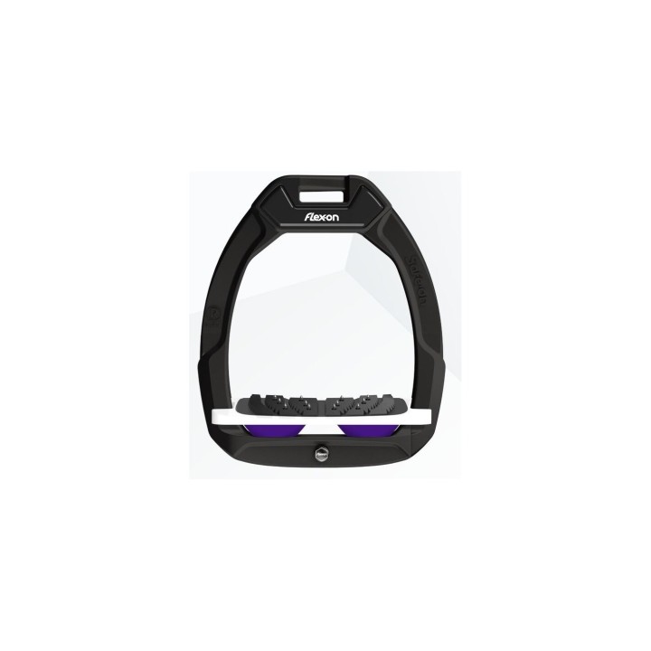 Sicherheitssteigbügel Reiten Neigung Ultra Grip Schwarz/Weiß/Violett Flex-On Safe-On